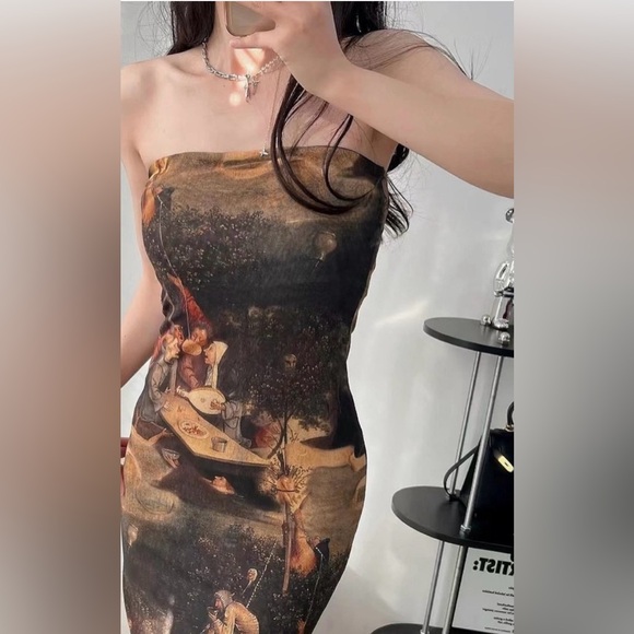 Zara Artistic Print Dress - - Picture 5 of 8